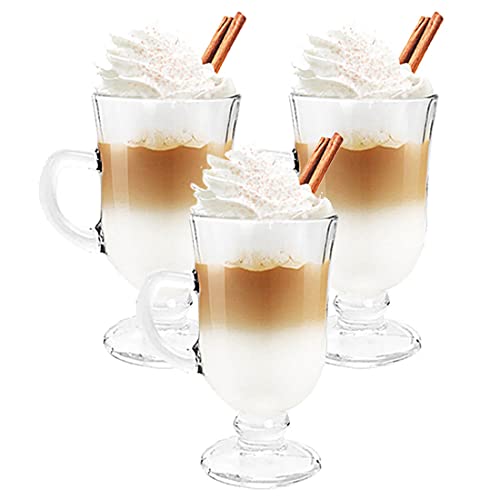 Kit 3 Caneca de Vidro Taça Cappuccino Café Expresso 120 ml