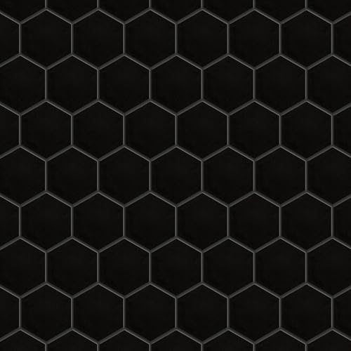 Merola Tile Metro 2' Hex Matte Black 11-1/8' x 12-5/8' Porcelain Floor and Wall Tile