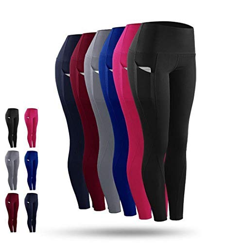 QiBest Women Breathable Yoga Pants,High Waist Workout Leggings Power Flex Running Pants Active
