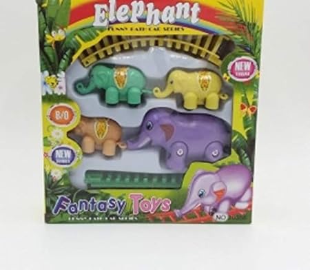 Brunte Kids Toy Train Elephant Train Playset Toy Battery Operated Train Set with Light and Sound (B2572)