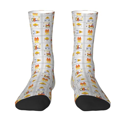Kuilepa Socken für Herren und Damen, Motiv: Bauausrüstung, lustig, verrückte Socken, Weiss/opulenter Garten, Einheitsgröße