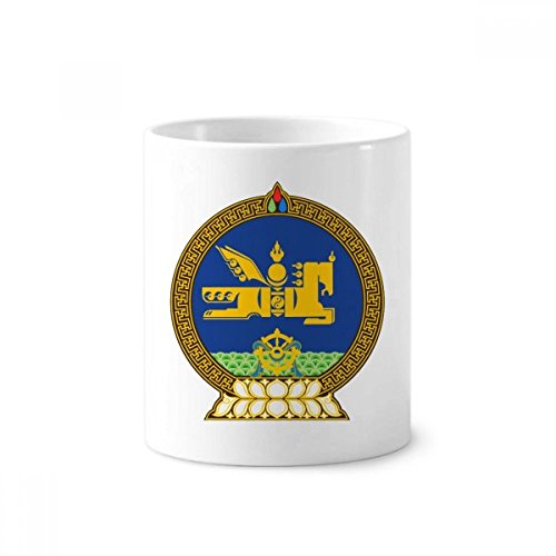 Rangement Mongolie céramique blanche pour organiser vos brosses à dents et stylos sans encombre