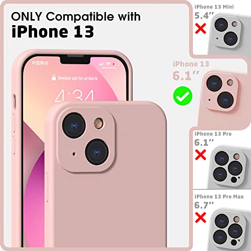 Abitku Silicone Case Compatible With Iphone 13 Case 6.1 Inch 2021, [Enhanced Camera Protection], Liquid Silicone Gel Rubber Full Coverage Phone Case With Microfiber Lining (Pink) #TOP2
