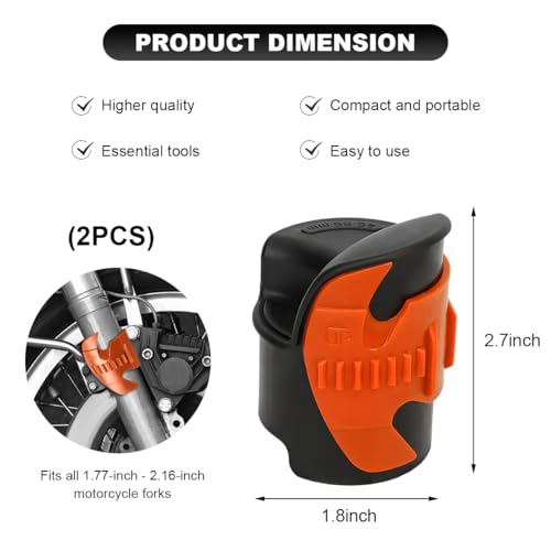 Image of 2 PCS Motorcycle Fork Seal Cleaner Tool, Front Fork Seal Cleaner Removal Tools Fits 45-55mm Seal Mate Oil Level, Motorcycle Dirt Bike Cleaning Shock Repairing Absorber Tool (Orange)
