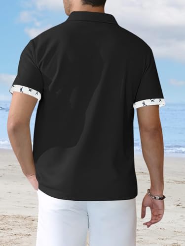 Men's Casual Short Sleeve Button Down Shirt Summer Beach Shirt Vacation Shirt with Pocket3