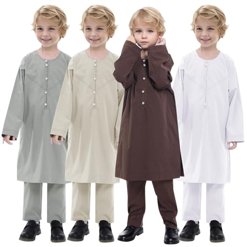 Djellaba enfant garçon en tissu souple et kaftan traditionnel