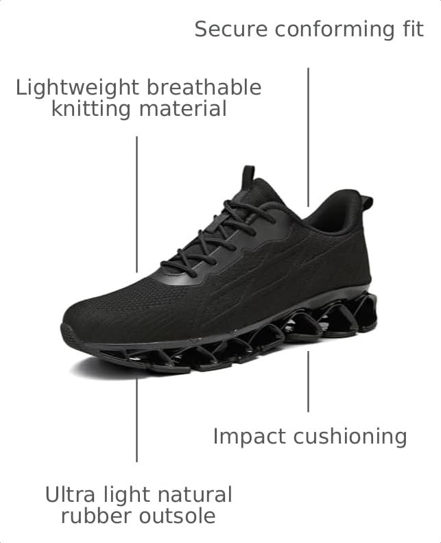 Image of Mens Running Shoes Casual Sport Athletic Fashion Walking Sneakers Lace up Blade Non Slip Breathable Mesh