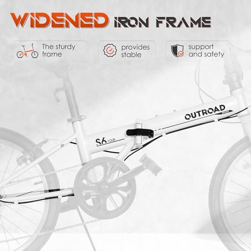 20 inch Folding Bike, Foldable Bicycle for Adults with 7