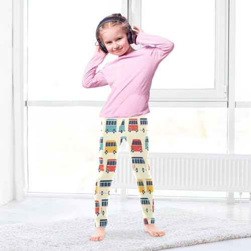 Toddler Girls Leggings Printed Yoga Pants Leggings Colorful Bus for Kids4