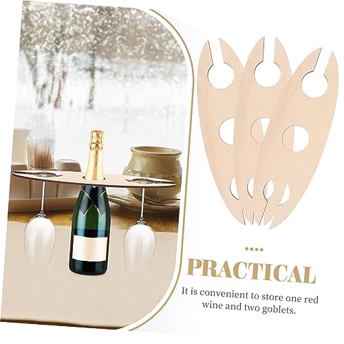 Soporte de vino de madera 3 piezas para  botellas miniatura 6