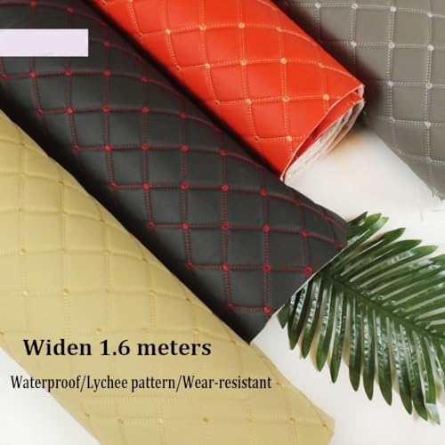 Tissu simili cuir rouge souple idéal pour création de sacs et patchwork DIY
