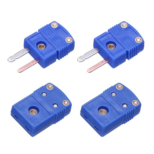 Connecteur de fil thermocouple 220°C à conductivité stable mini prise mâle femelle bleue lot de 2