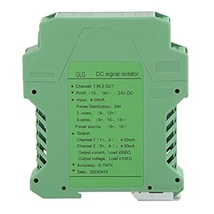 DC Signal Conditioner, DC 24V DC Current Signal Isolator Transmitter 4-20mA PLC Detect Signal Conditioner(1 in 2 Out, 4…