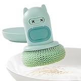 Mppchhn Cepillo de platos con dispensador de jabón, esponja de limpieza de utensilios de cocina, para baño, fregadero, encimera, sartén, vidrio, cocina