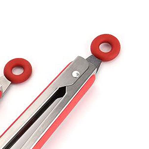 Clips for Bolsas for Alimentos Pinzas de Cocina de Acero Inoxidable con Puntas de Silicona Incluyendo Pinzas de espátula for Barbacoa Ensalada Parrillada Servir, Pinzas.(S)