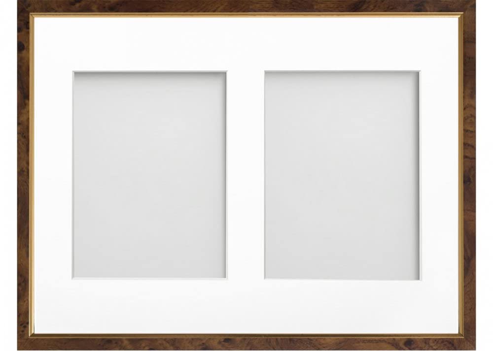 Frame Company Drayton Multi Aperture Photo Frame, Walnut, 16x12 for 8x6 inch (x2)