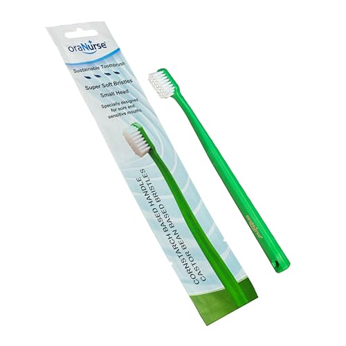 Oranurse Cepillo de dientes de cerdas extrasuaves sostenibles para adultos y niños con dientes y encías sensibles | Cepillo de dientes manual para cuidado e higiene bucal - Cabeza pequeña