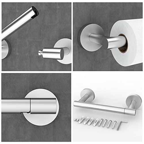WZRUA Toilet Roll Holder Wall Mounted, Brushed Nickel SUS304 Stainless Steel Toilet Paper Holder - Image 2