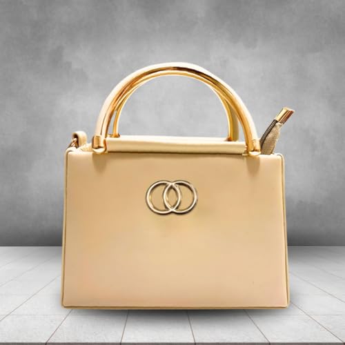Image of TCRAZY Women's PU Leather Crossbody Sling Bag | Twin Compartments, Zip Closure & Gold Accent Handle