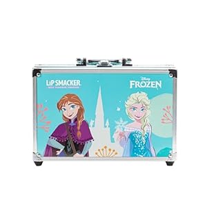 Lip Smacker Frozen Traincase, Frozen Makeup Case for Kids, 40+ Pieces Makeup for Face, Lips, and Nails with Beauty Accessories for Hair and Makeup Included