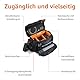 Amazon Basics Schultertasche für SLR-Kamera und Zubehör, Groß, Verstellbarer Gurt, Wasserdicht, Stoßfest, Einfarbig, Gepolstert - Schwarz/Orange