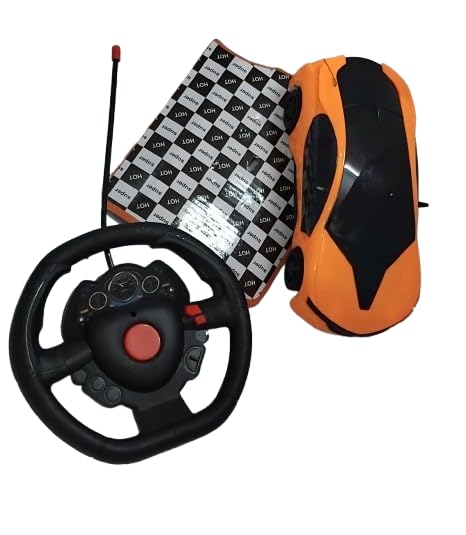 Image of Gaming Racing Wheel with Pedals, Black and Orange, Steering Controller for PC and Console Gaming, USB Compatible