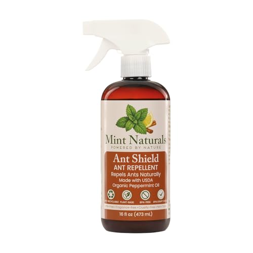 Natural Ant Repellent Spray – USDA Organic Peppermint Oil Formula that Helps Deter Ants, 16 oz – Made in USA by Mint Naturals