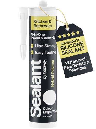 Image of Hemway Kitchen & Bathroom Bright White Sealant & Adhesive - 300ml 1 Pack