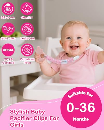 Image of ALVABABY Pacifier Clips 8 Pack Pacifier Binky Paci Holder Leashes for Teethers 8DP23A
