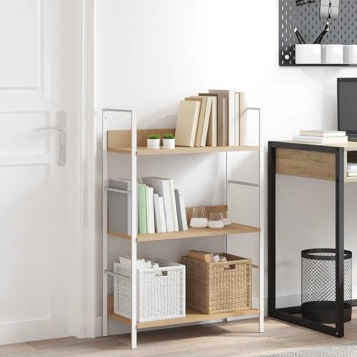 Estante de almacenamiento compacto con baldas de madera para sala de estar 3