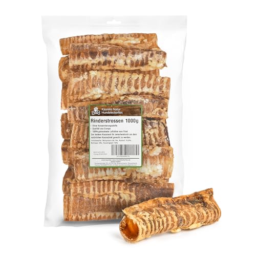 Kaureks Natur Hundeleckerlies, Rinderstrossen 1000g ca. 20cm, wie Rinderkopfhaut