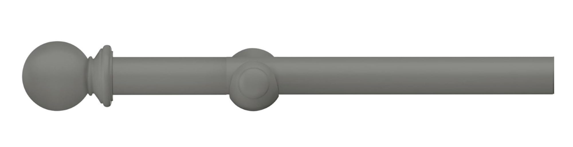 ABC Decor Romantica Eyelet Curtain Pole, Ball Finial, 28mm Diameter, Wood Pole, Cobblestone, 360cm