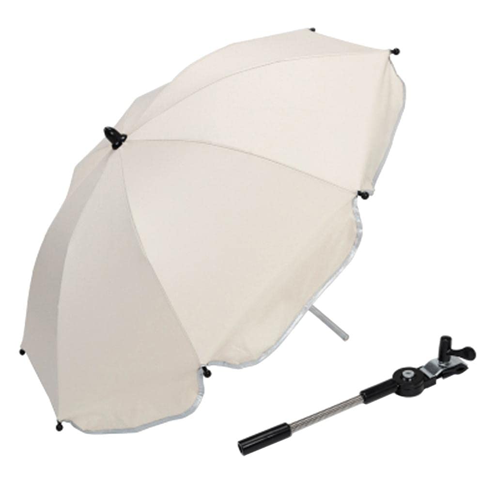 Ombrelle Universelle pour Poussettes, Protection Anti-UV pour Bébé - Blanc