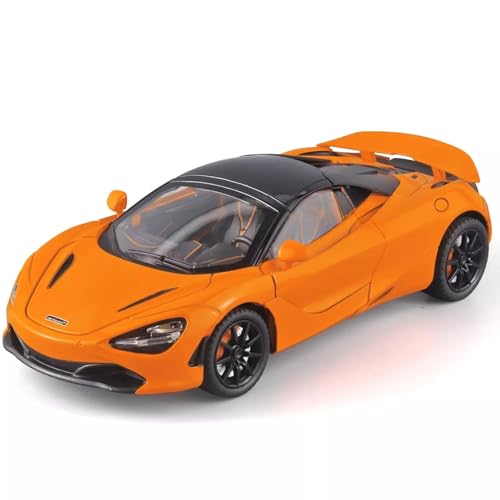 Image of 1:24 McLaren 720S Diecast Alloy Model Car Pull Back Toy with Sound & Light Collectible Supercar Gift for Kids & Adults Realistic Detailing Perfect for Display or Play (Orange)