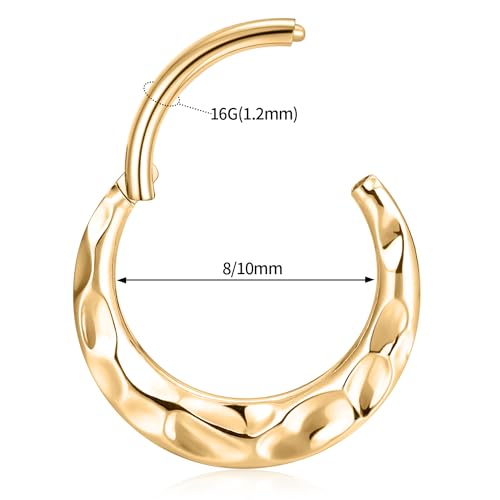 AROWRO Septum Jewelry 16G 316L Surgical Steel Septum Ring Nose Rings Hoops for Men Women Septum Piercing Jewelry Daith Earring Cartilage Tragus Rook Ear Lobe Piercing Jewerly2