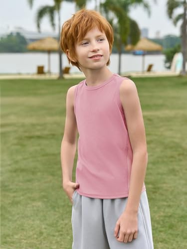 Haloumoning Boys Breathable Mesh Side Athletic Tank Tops Sleeveless Workout T-Shirts 5-14 Years3