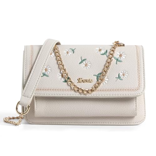 EXOTIC Fiora Daisy Sling Bag for Women | Embroidered Floral Leath...