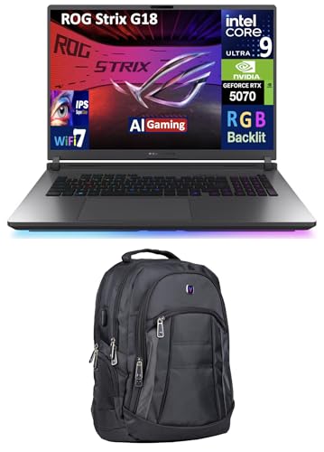 Image of ASUS ROG Strix AI Gaming Laptop 18 inch 240Hz IPS WQXGA Display (Intel Ultra 9- 275HX, GeForce RTX 5070 8GB, 64GB DDR5, 8TB PCIe SSD, RGB KB, Thunderbolt 4, WiFi 7, Win 11 Pro) w /Premium Backpack