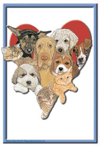 Dog with Cat Heart Blank Note Cards Boxed