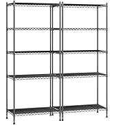 Romorgniz Storage Shelves Adjustable Metal Shelving Unit 5 Tier Wire Shelving,1010LBS Pantry Shel...