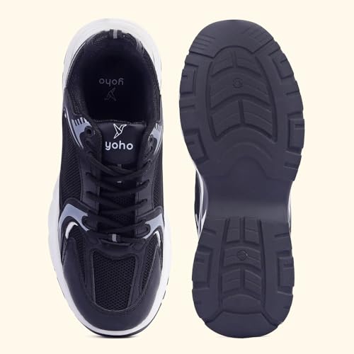 Image of YOHO Women's Chonks Sporty Comfortable Chunky Sneakers | Lightweight & Breathable | Everyday Shoes for Woman /Girls