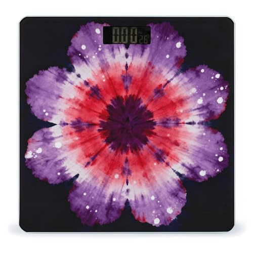 Báscula digital Tie Dye para baño con pantalla LCD miniatura 1
