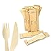 PZ 100 BIS POSATE IN LEGNO FORCHETTA, COLTELLO E TOVAGLIOLO IMBUSTATE IN BUSTA 100% CARTA IDEALI PER FAST FOOD E ASPORTO