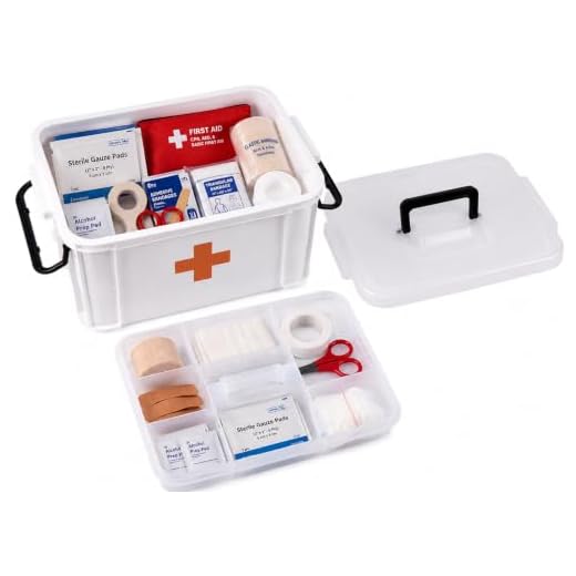 White Large Empty Medical Box for Home Emergency Supplies, Travel, Car, and Dorms – Compact First Aid Box with Handle, Detachable Tray and Locking Lid – Medical Organizer and First Aid Kit Storage