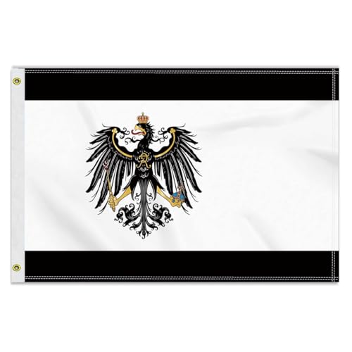 60×90 CM Preußen Flagge, 2×3FT Medium 150D preußisch banner,Strapazierfähige Doube-Seitendruck Dekor Messingösen Medium Prussia