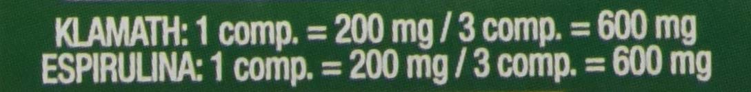 Santiveri Sa 48892 Alga Klamath con Alga Spirulina, Integratore Alimentare, 70 compresse