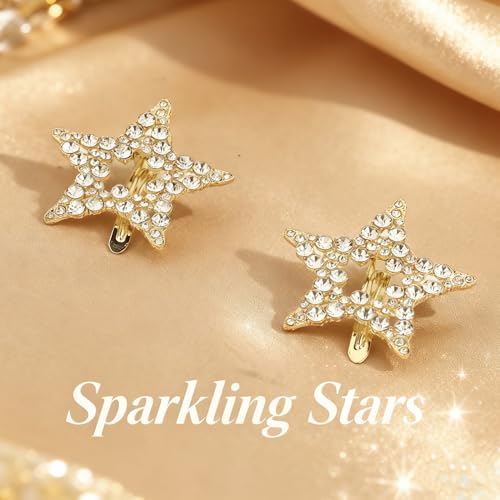 2 Pinzas de Estrella con Diamantes de Imitación Doradas miniatura 2