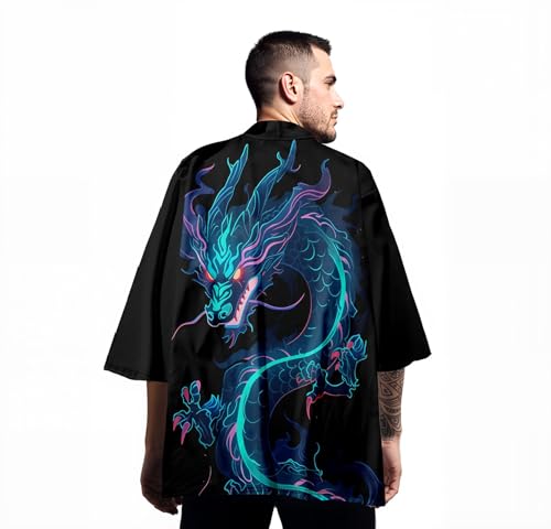 Image of Women's and Men Kimono Cardigan Japanese Long Sleeves Lightweight Open Front Coat Tops