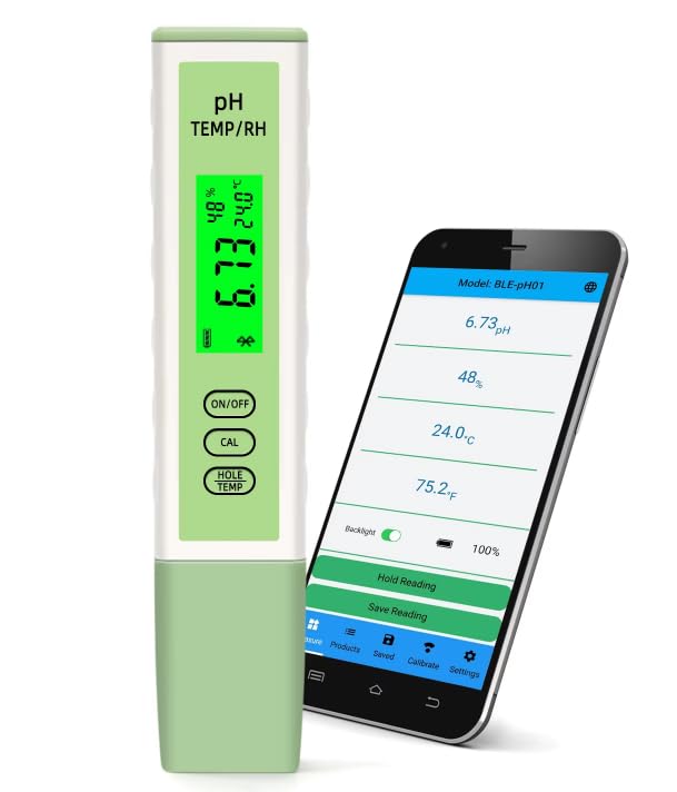 BLE-PH01 Meter and Smartphone App Interface
