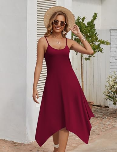 Image of Zeagoo Women Summer Midi Dresses 2026 Hawaiian Bohemian Beach Cover Up Sundress Spaghetti Strap Casual Dress with Pockets